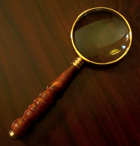 Amboyna Wood 24K magnifying glass